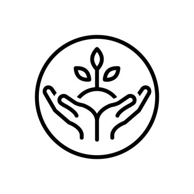 Doğa koruma için siyah çizgi simgesi