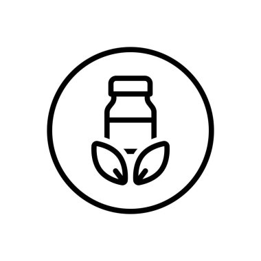 Biyolojik ürün için siyah çizgi simgesi