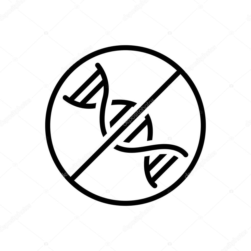 Black line icon for gmo free