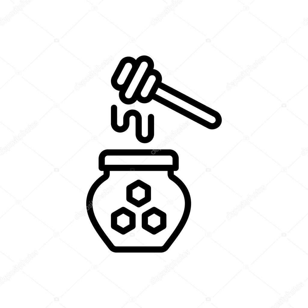 Black line icon for honey