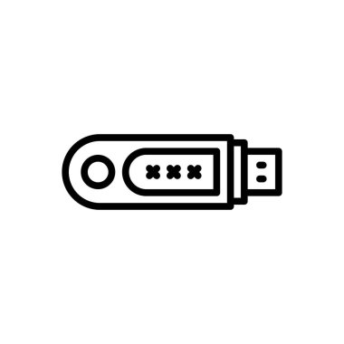 Güvenlik simgesi için siyah çizgi simgesi