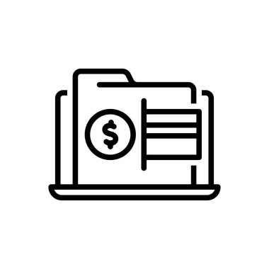 İnternet bankası için siyah çizgi simgesi