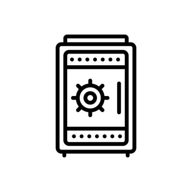 Para güvenliği için siyah çizgi simgesi