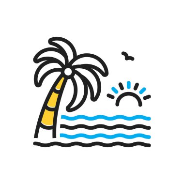 Plaj için çok renkli simge 