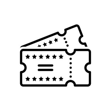 Sinema bileti için siyah çizgi simgesi