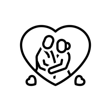 Romantizm için siyah çizgi simgesi 