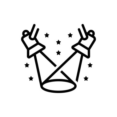 Spot ışığı için siyah çizgi simgesi