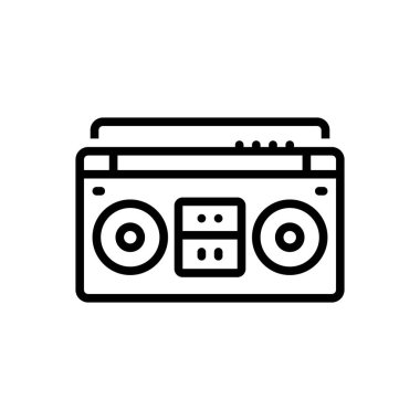 Stereo için siyah çizgi simgesi 