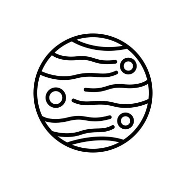 Neptün için siyah çizgi simgesi