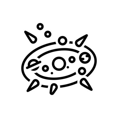 Güneş sistemi için siyah çizgi simgesi