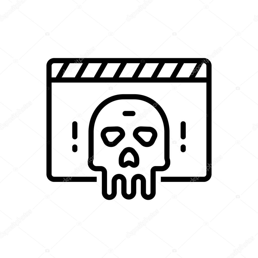 Black line icon for horror