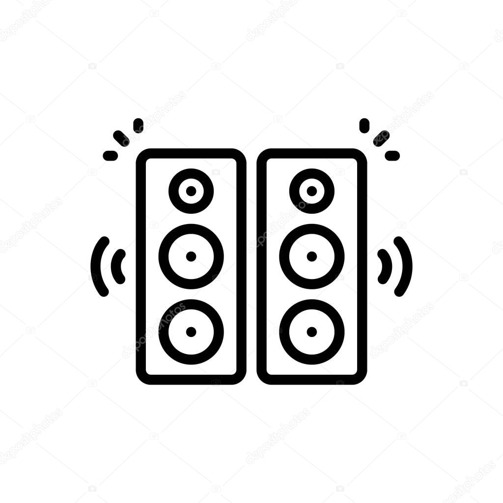 Black line icon for loud speaker