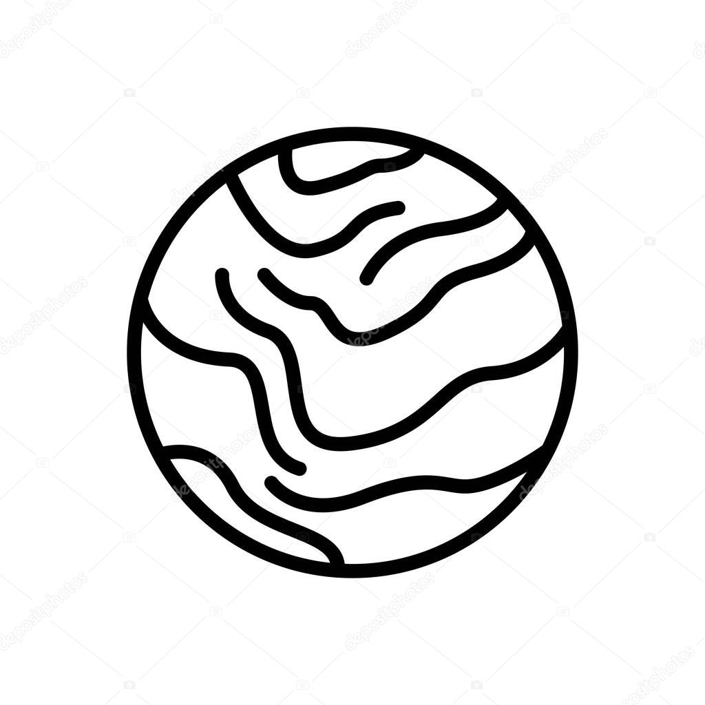Black line icon for pluto