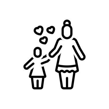 En iyi anne için siyah çizgi simgesi