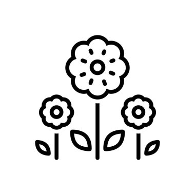 Çiçek için siyah çizgi simgesi 