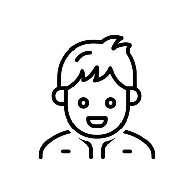 Oğlan siyah çizgi simgesini 