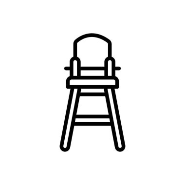 Yüksek sandalye için siyah çizgi simgesi