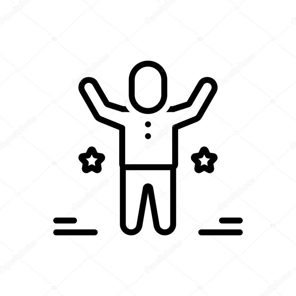 Black line icon for toddler