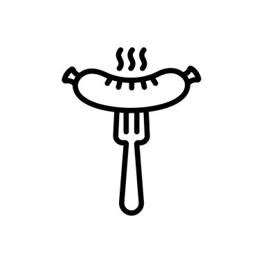 Sosis siyah çizgi simgesini