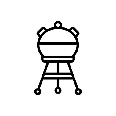 bbq için siyah çizgi simgesi 