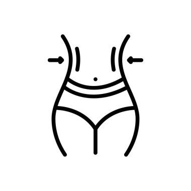 Zayıflamak için siyah çizgi simgesi 