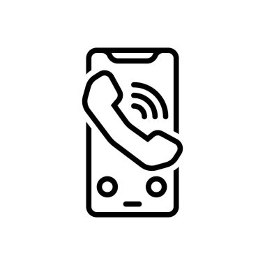Black line icon for call 