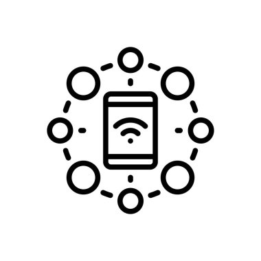 Bağlantı için siyah çizgi simgesi 