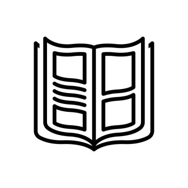 Dergi için siyah çizgi simgesi 