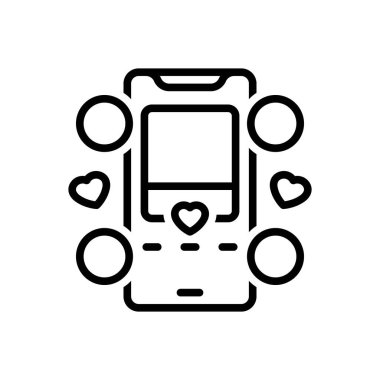 Medya için siyah çizgi simgesi 