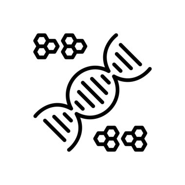 DNA için siyah çizgi simgesi 