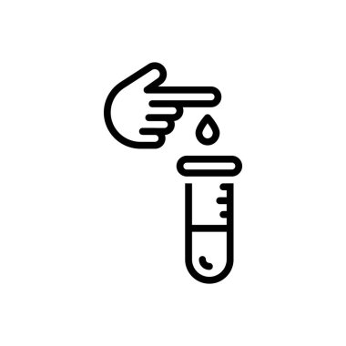 Kan testi için siyah çizgi simgesi