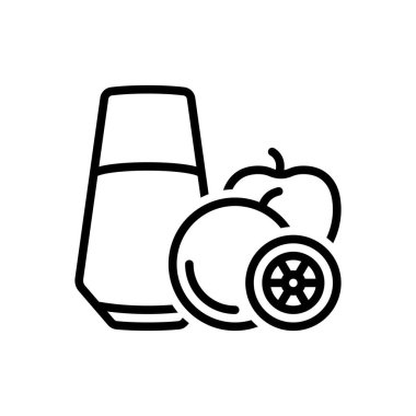 Meyve suyu için siyah çizgi simgesi 