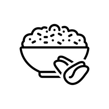 Yulaf için siyah çizgi simgesi 