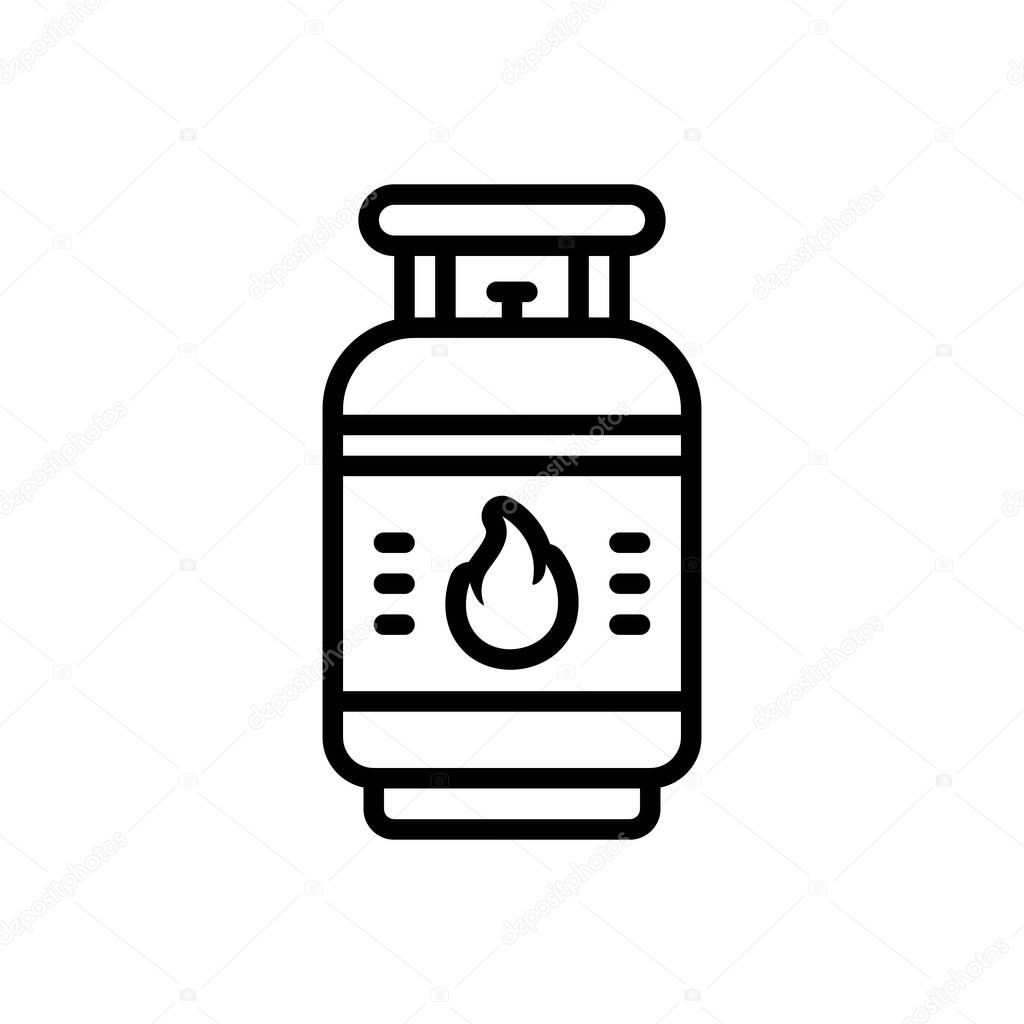 Black line icon for gas