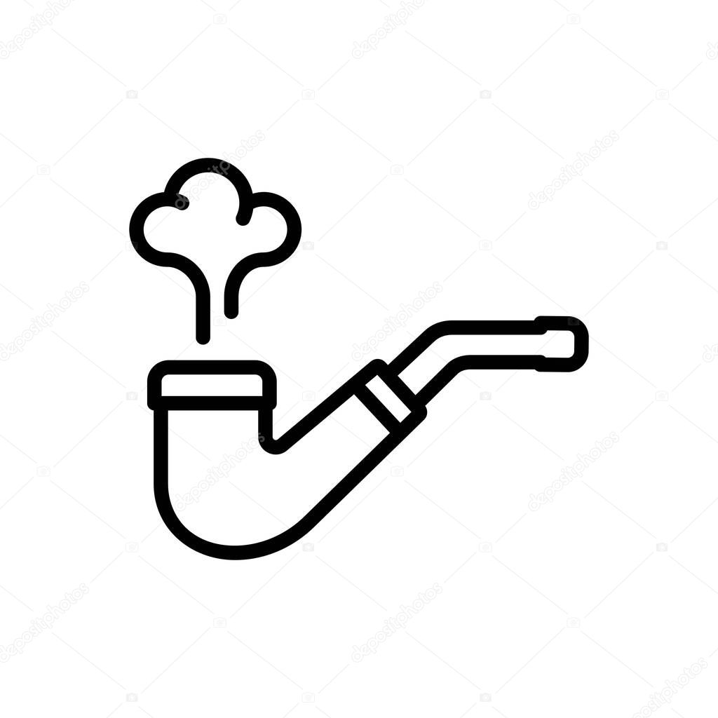 Black line icon for smoking  pipe