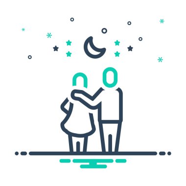 Sevgililer Günü çifti için karıştırma simgesi