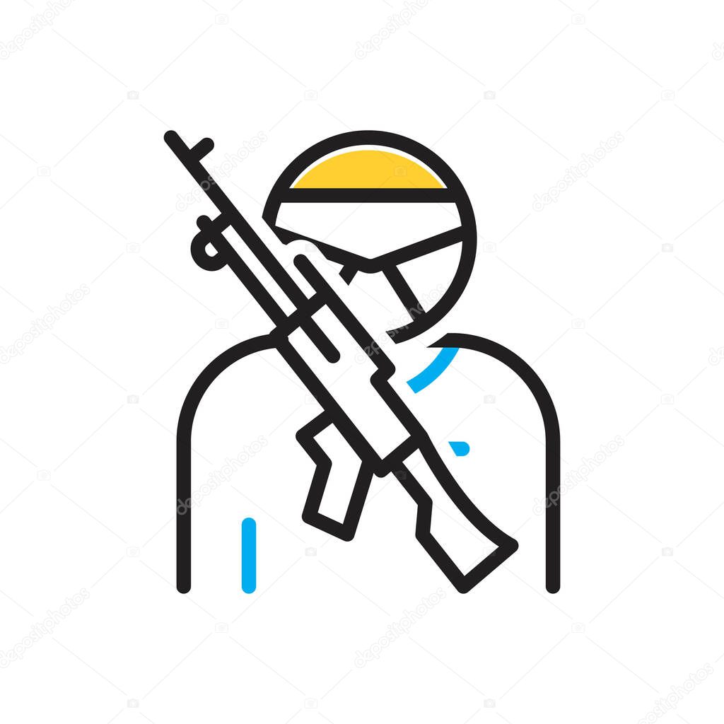 Multi color icon for terror
