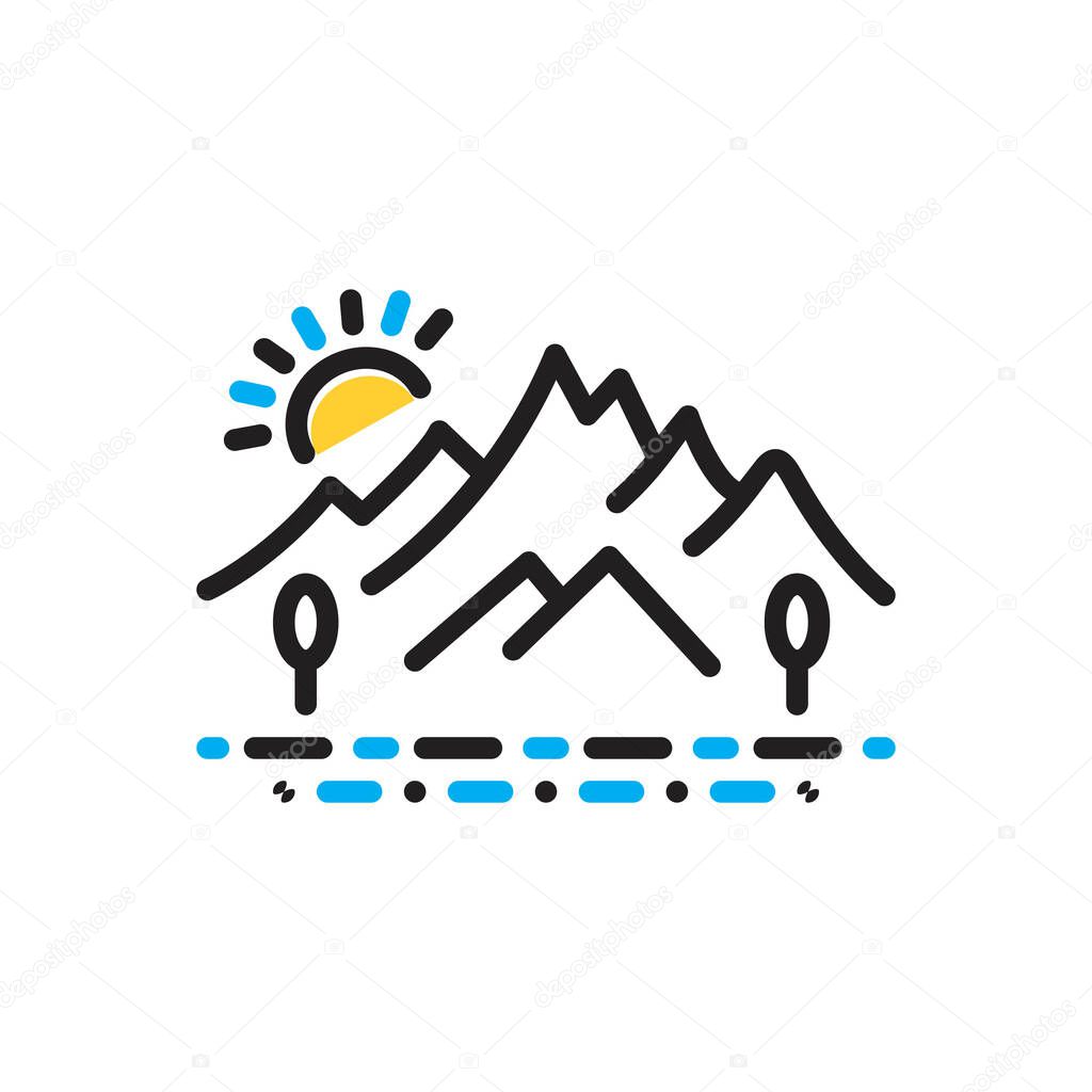 Multi color icon for hill