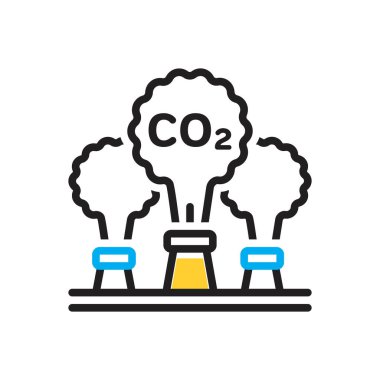 Emisyon için çok renkli simge 