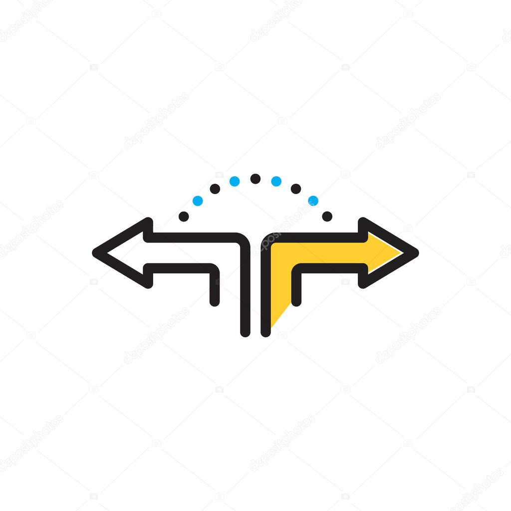 Multi color icon for opposite