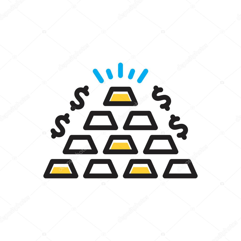Multi color icon for billion
