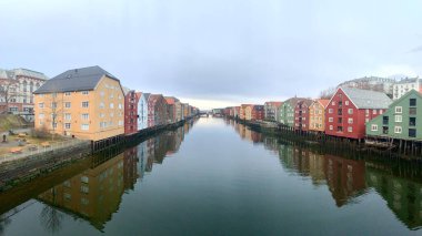 Trondheim, Norveç'in görünümü 