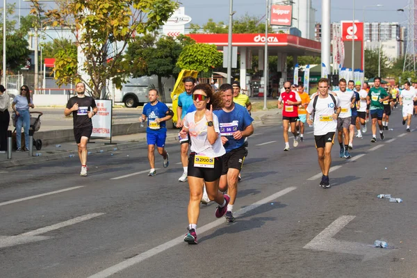 Skopje Ottobre Oltre 000 Corridori Iscritti Partecipano Alla Maratona Skopje — Foto Stock