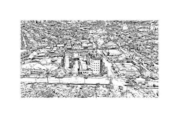 Προβολή Κτιρίου Ορόσημο Rishon Lezion Είναι Μια Πόλη Στο Ισραήλ — Διανυσματικό Αρχείο