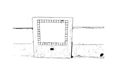Puerto Vallarta, Meksika 'da bir şehirdir. Vektörde elle çizilmiş çizim çizimi.