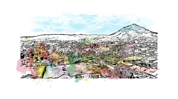 San Luis Simgesi Olan Print Building View Arizona Bulunmaktadır Vektörde — Stok Vektör