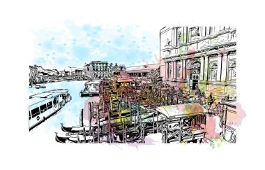 Santa Lucia, Batı Hint Adaları 'nda bir ada ülkesidir. Vektörde elle çizilmiş resim ile suluboya sıçraması.