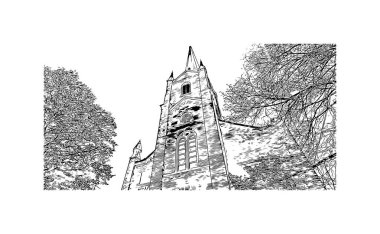 St. Catharines, Kanada 'da yer alan bir şehirdir. Vektörde elle çizilmiş çizim çizimi.