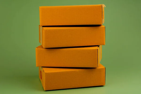 纸箱运送箱包装箱褐色箱 — 图库照片