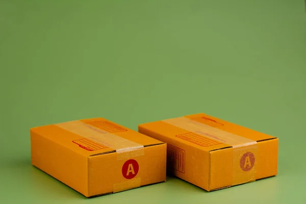 Caja Cartón Entrega Tambor Paquete Caja Marrón Caja —  Fotos de Stock